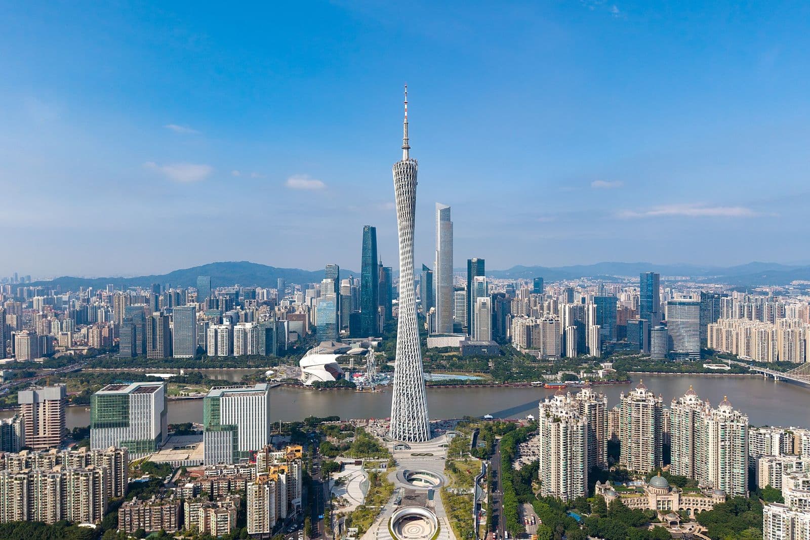 Canton Tower and the Pearl River in Guangzhou